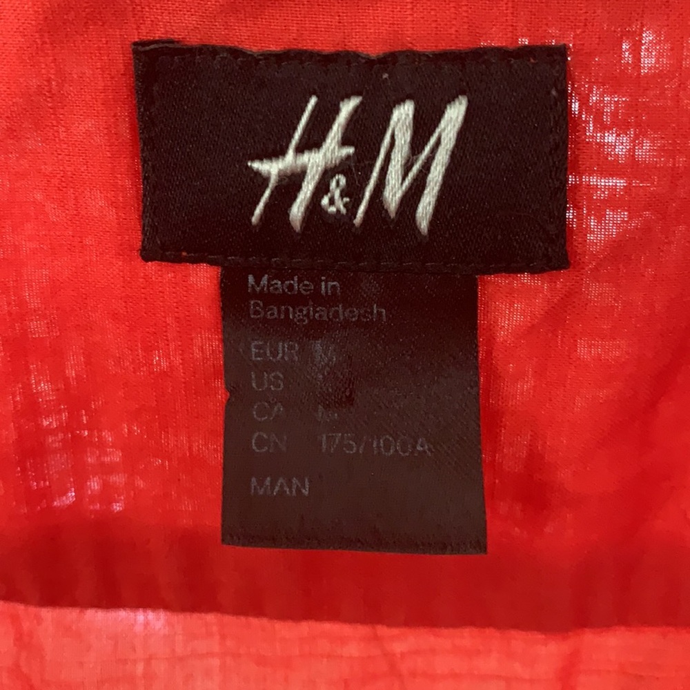 H&M Orange Button Up. - Picture 3 of 4
